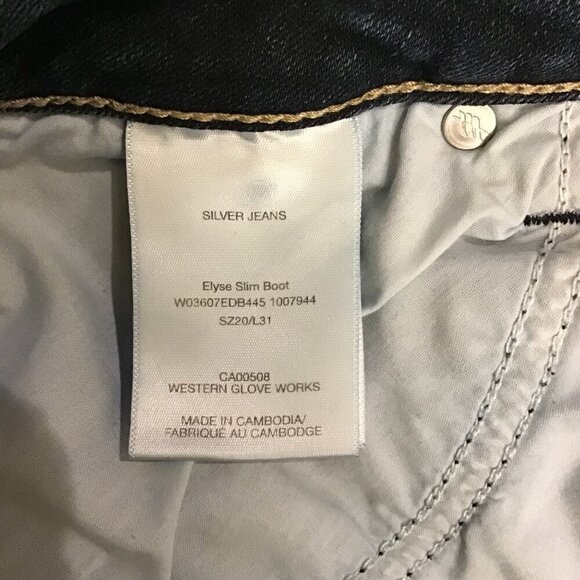 Silver Jeans 20 Elyse Slim Boot Cut Women’s Jeans Faux Flap Pockets Mid Rise - Picture 9 of 12